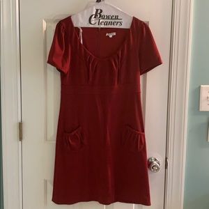 Red dress with pockets